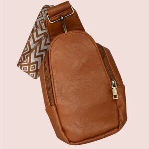 Stylish Brown vegan Leather Sling Bag